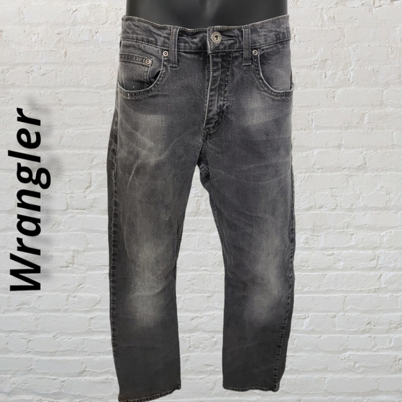 Wrangler Straight Fit Flex Faded Black Grey Jeans 29x29 GUC - Picture 13 of 13